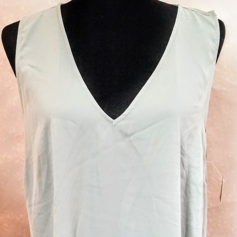 INC Womens Green Hem Handkerchief Top